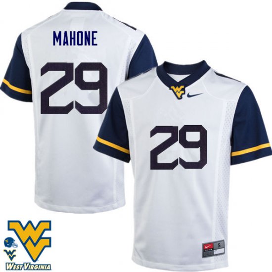 Men's West Virginia Mountaineers NCAA #29 Sean Mahone White Authentic Nike Stitched College Football Jersey KO15L44OB